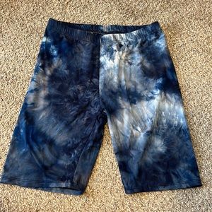 Tie dye blue biker shorts